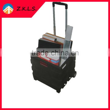 Collapsible Plastic PP Black Hand Luggage Trolley