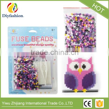 DIY Handmaking Toys Hama Perler beads 5mm Fuse Beads Owl Set with Iron Paper Clip And Pegboard for Kids 18002