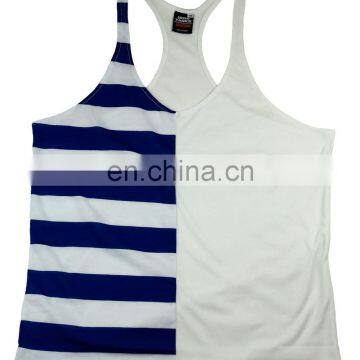 fashion stripes gym singlet Y-back -/ Gold gym singlet -Custom Printed Gym Singlets, Cotton gym singlet, T Back singlet