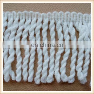 white polyester fringes tassel for decoration