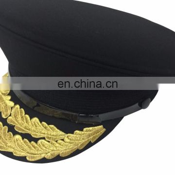 quite welcom black high quality military caps hats with embrodiery logo