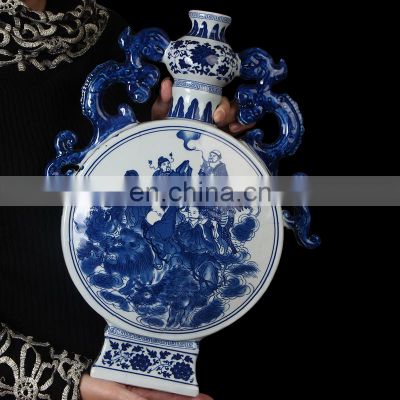 Antique ceramic porcelain blue and white decoration flower vase from China