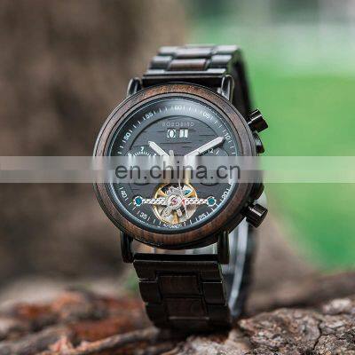 Shenzhen Wooden Watches Suppliers and Manufacturer BOBO BIRD Wooden Automatic Mechanical Movement Watch Custom LOGO