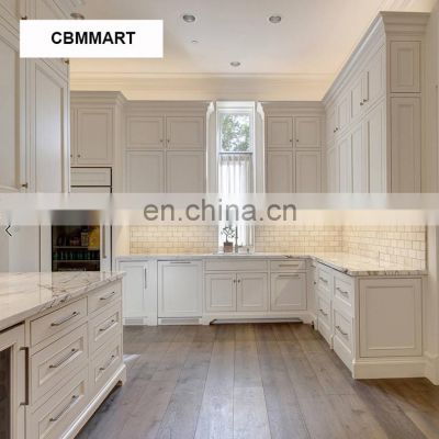 North American White Shaker Style Kitchen Door Finish Plywood Oak Solid Wood Kitchen Cabinets