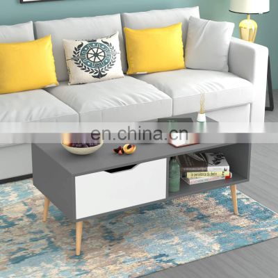 Modern Furniture Coffee Tables for Living Room TV Stand with Storage Shelf and 1 Drawer