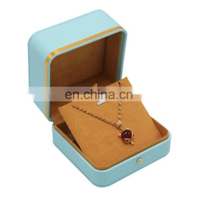 High End Best Quality pendant leather gift box pendant box jewelry box for necklace and bracelet