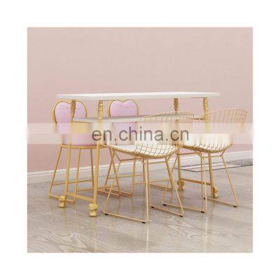 Modern Nail Salon Furniture Pink Nail Manicure Table Beauty Salon Single Double Nail Table And Chair Set