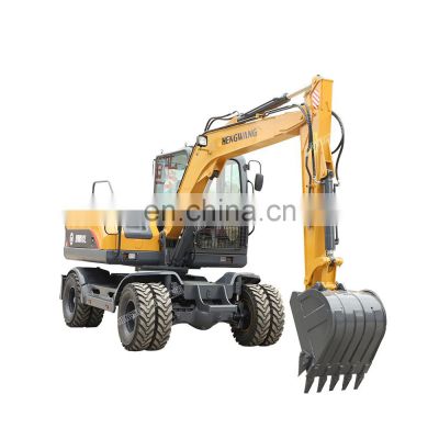 Imported Hydraulic System Excavator With Wheels 8 Ton Four Wheels Excavator For Sale