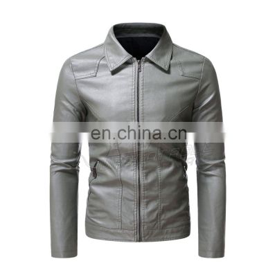 Winter Men's Slim Leather Jackets Customized Design Leather Jacket