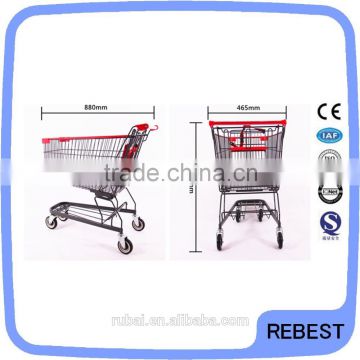 ODM/OEM Zinc plate metal supermarket shopping cart