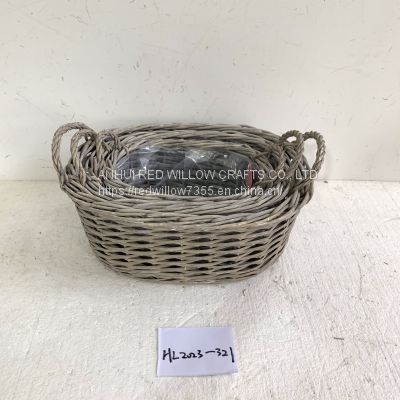 Oval Shaped Small Willow basket Flower Basket Willow Plant