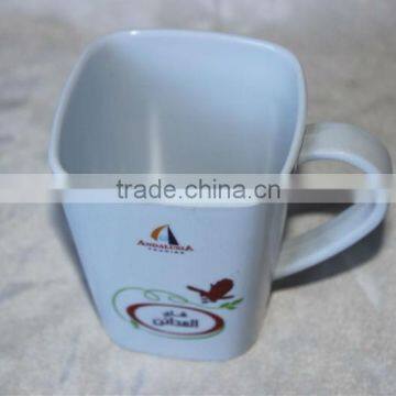 3 inch square melamine mug with handle