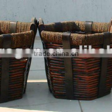 Chinese antique storage bamboo basket