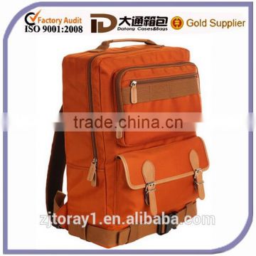Orange Zippper Durable Cheap 2015 School Backpack Laptop Bag
