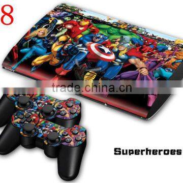 super heroes PVC skin sticker decal cover for PS3 slim 4000 + 2 controller skins                        
                                                Quality Choice