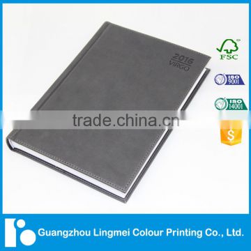 Personalized soft leather cover fsc paper notebooks printing