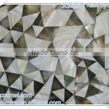 Triangle black lip & freshwater shell mixed shell mosaic tiles