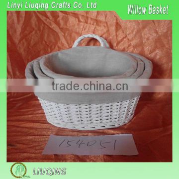Sets Of Willow Hang Storage Basket With Cloth Linner
