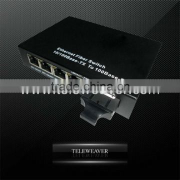10-100M 1 Fiber Port and 4 RJ45 Ports fiber optic media converter rj45 sc connector