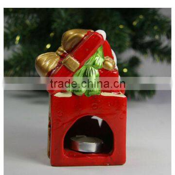 ceramic gift box shape christmas tealight holder