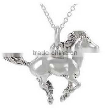 2014 Sterling Silver Running Horse Necklace with 18-inch Cable Chain