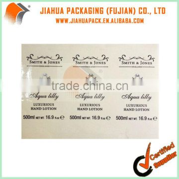 luxurious hand lotion plastic label