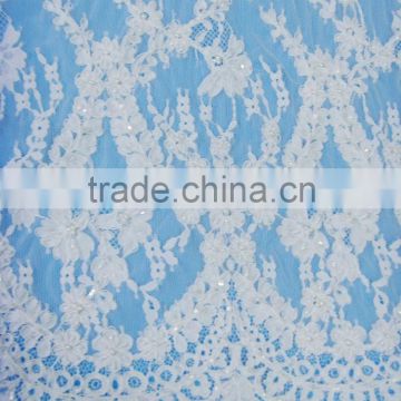 High Quality Beaded Embroidery French Lace/Swiss Embroidery Lace For Wedding Sets