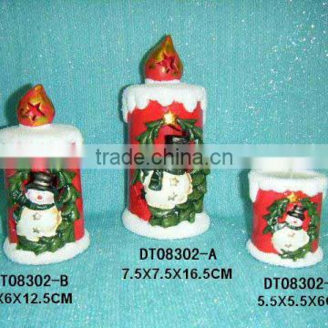 Ceramic snowman candle holder