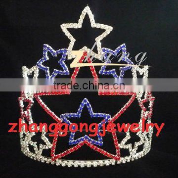 Large star design patriotic pagaent diamond tiara