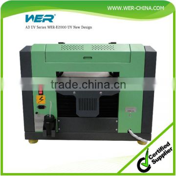 Wer-China 2016 hot-sale pvc phone case printing machine, a3 uv led flatbed printer for ceramic mug printing machine