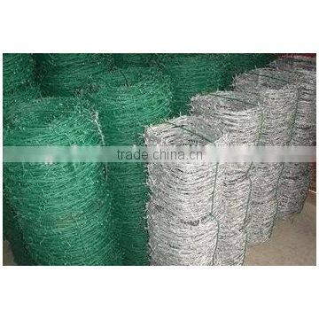 ISO 9001 standard galvanized / pvc coated barbed wire making ( factory )