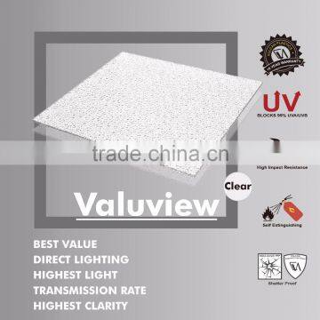 Thick Colored Polycarbonate Solid Embossed Clear Sheet (Valuview Series)