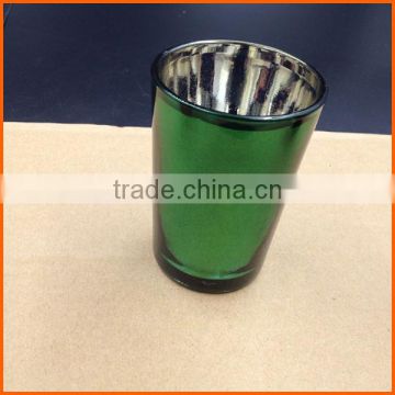 High quality hot sales customized glass candle cup with plating