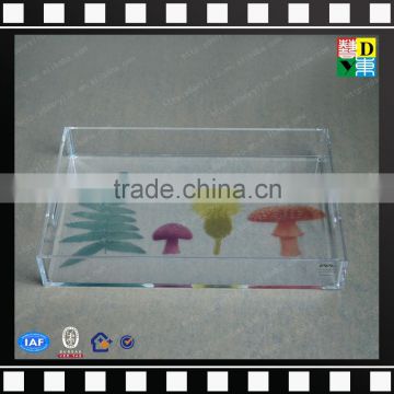 Clear acrylic lucite serving tray modern plastic food tray with handle high quality monogrammed acrylic serving tray from china