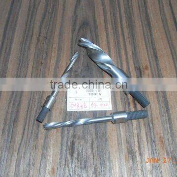 Threaded shank solid drill with intergral adapter