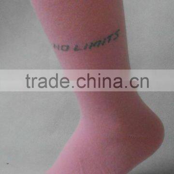 Pink woman tube sock factory knee sock