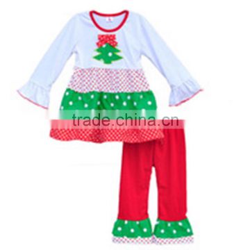 wholesale baby girl christmas tree cute kids boutique outfit