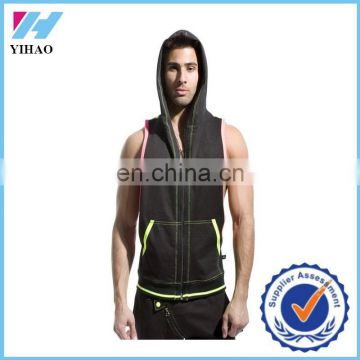 Trade assurance Yihao men sportwear sleeveless Play Gym Hoodie