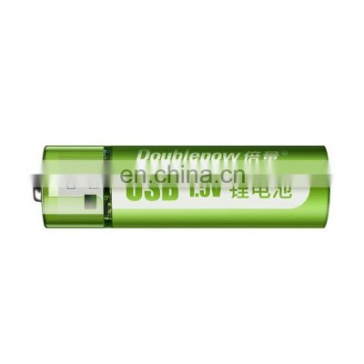 Factory price aa rechargeable battery High Current Discharge USB Charging AA 1800mWh 1.5V lithium ion Battery