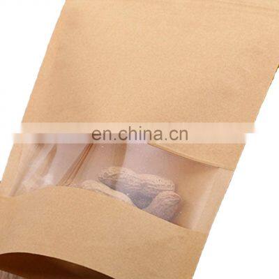 Hd window paper bag zip lock pouch Yellow and white brown paper bags All materials are biodegradable and environmentally eco