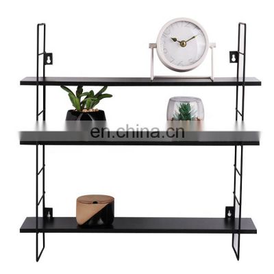 high quality removable folding stock metal MDF wooden hanging decorative wall shelf
