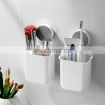Drill-Free Wall Mounted Removable Plastic Toothbrush Holder Set Suction Cup Mini Toothbrush Cup Holder Wall Bathroom For Kids