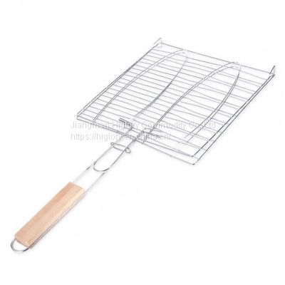 Wholesale BBQ Tool Set Barbecue Accessories Stainless Steel Removable BBQ Charcoal Grill Basket BBQ Vegetable Mesh