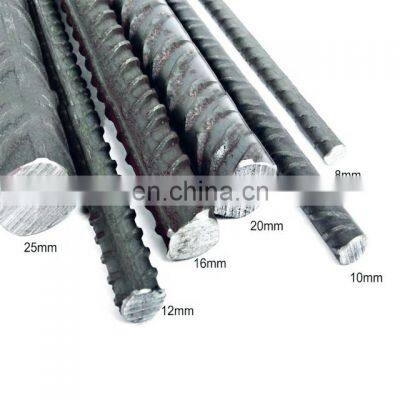 China Large stock deformed rebar 10mm/12mm/16mm cheap reinforcing concrete steel bar