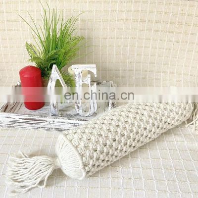 Hot Selling boho hand knotted macrame bolster pillow Bohemian decoration pillows in Vietnam