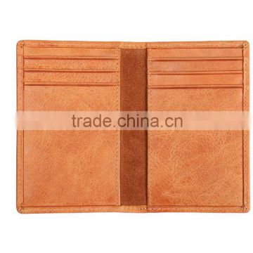 Men bifold leather card wallet Italian vegetable tanned multifunctional leather purse