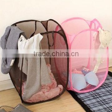 New Designed Colorful Foldable Mesh Bathroom Organizer/Laundry Basket