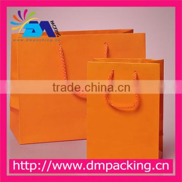 kraft orange paper bag with PP cotton rope