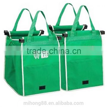 Top quality 2016 green supermarket grocery shopping cart insulated grab bag
