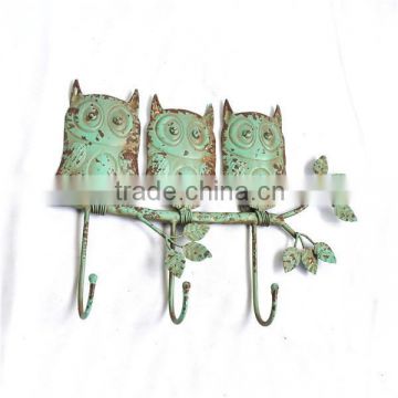Owl design metal hooks for clothes hanger and wall decoration